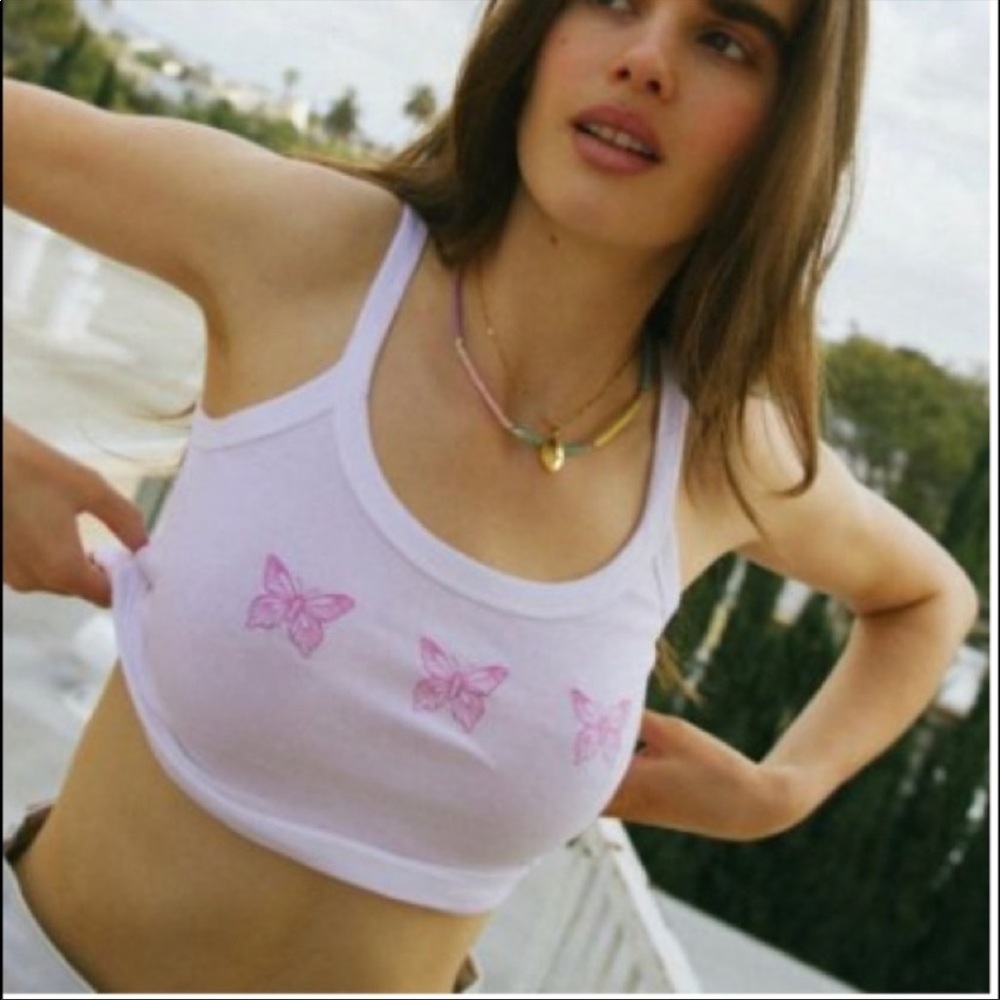 Urban Outfitters Butterfly Tank Top Crop Top